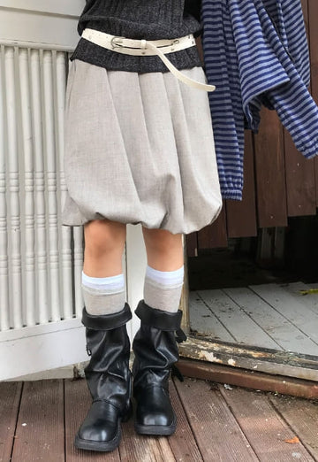 (WOOL) VOLUME TUCK SKIRT